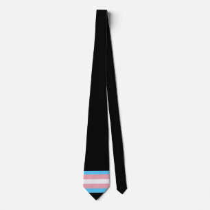 Transgender Pride Black  Neck Tie