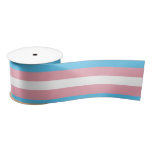 Transgender Pride | Blue Pink White Stripes Satin Ribbon