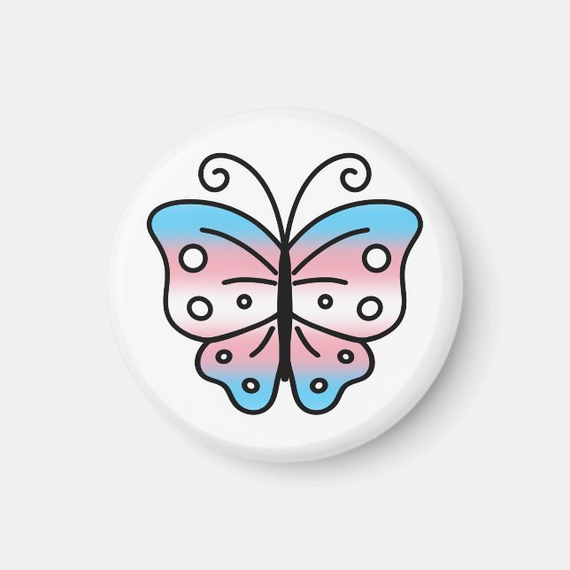 Transgender Pride Butterfly Magnet (Front)