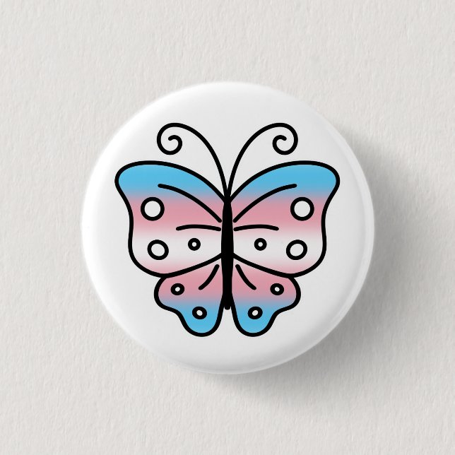 Transgender Pride Butterfly Pin Badge (Front)