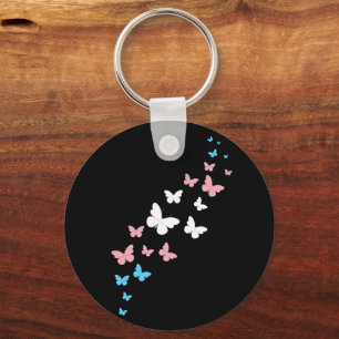 Transgender Pride Butterfly Trail Keychain