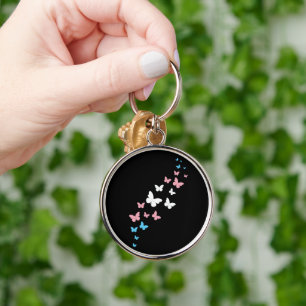 Transgender Pride Butterfly Trail Keychain