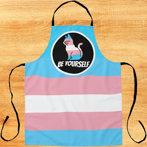 Transgender Pride Cat  _ Be Yourself Apron