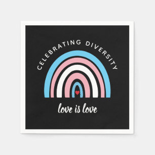 Transgender Pride Celebrating Diversity Love Quote Napkins