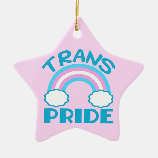 Transgender Pride Ceramic Ornament (Front)
