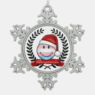 Transgender Pride Christmas Snowflake Pewter Christmas Ornament