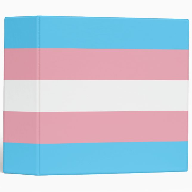 Transgender Pride Flag 3 Ring Binder (Front/Spine)