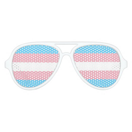 Transgender Pride Flag Aviator Sunglasses