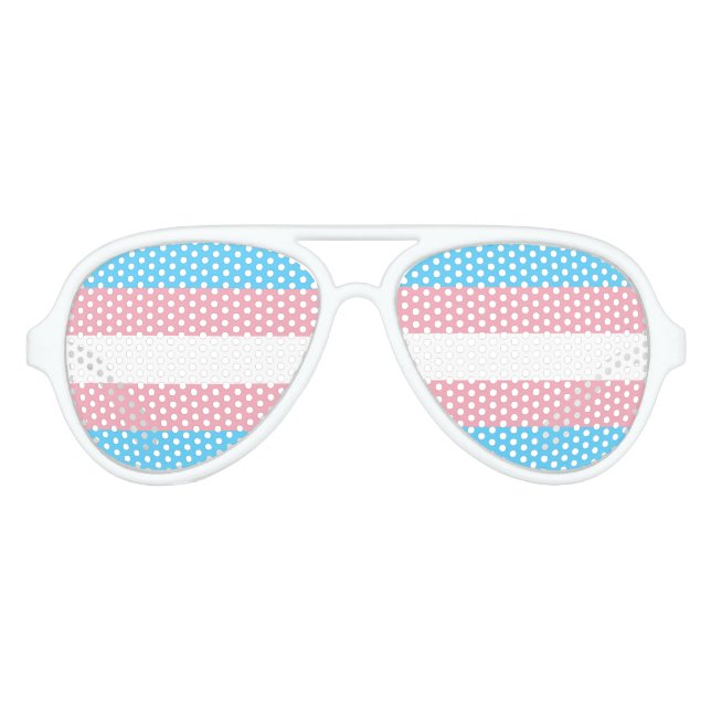 Transgender Pride Flag Aviator Sunglasses (Front)