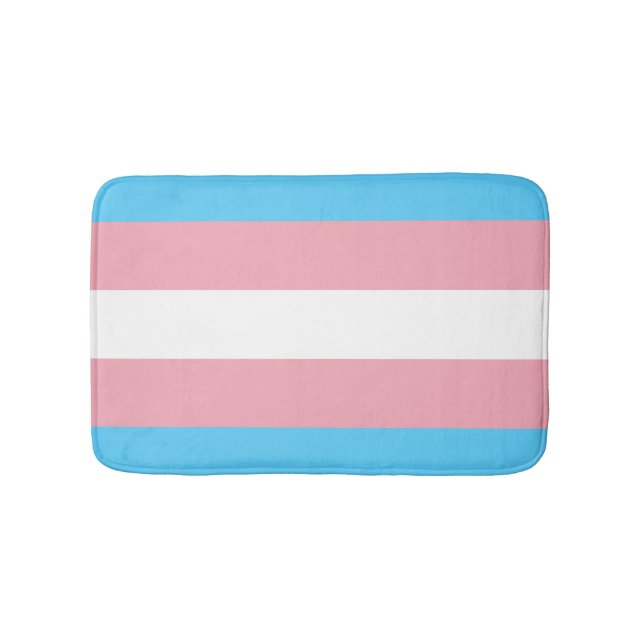 Transgender Pride Flag Bath Mat (Front)