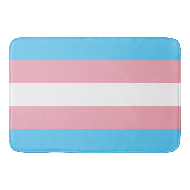 Transgender Pride Flag Bath Mat (Front)
