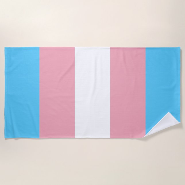 Transgender Pride Flag Beach Towel (Front)