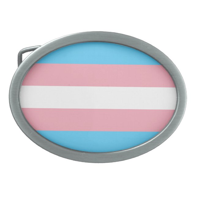 Transgender Pride Flag Belt Buckle (Front)