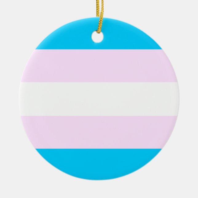 Transgender pride flag ceramic ornament (Front)