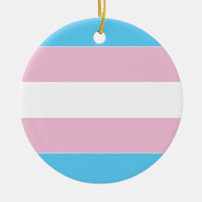 Transgender Pride Flag Ceramic Ornament (Front)