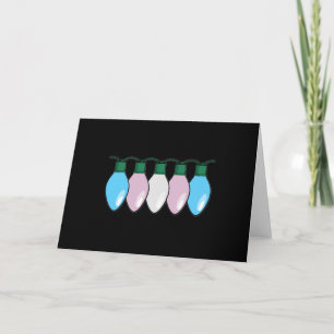 Transgender Pride Flag Christmas Lights Card