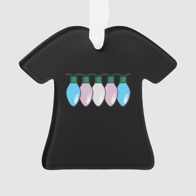 Transgender Pride Flag Christmas Lights Ornament (Front)