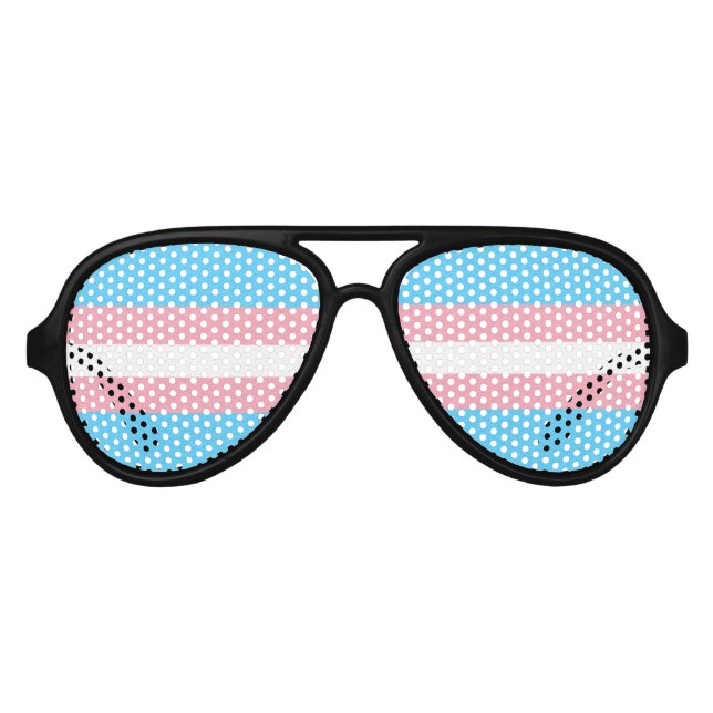 Transgender Pride Flag Colored Background Aviator Sunglasses (Front)
