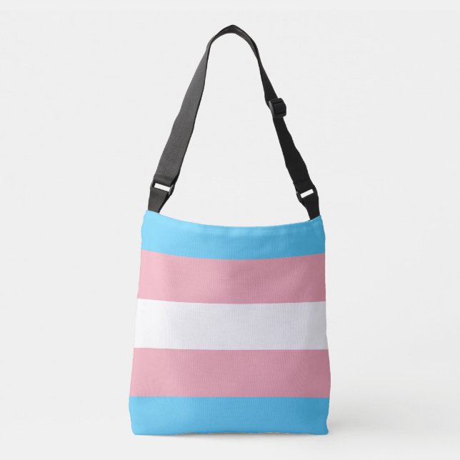 Transgender pride flag crossbody bag (Front)