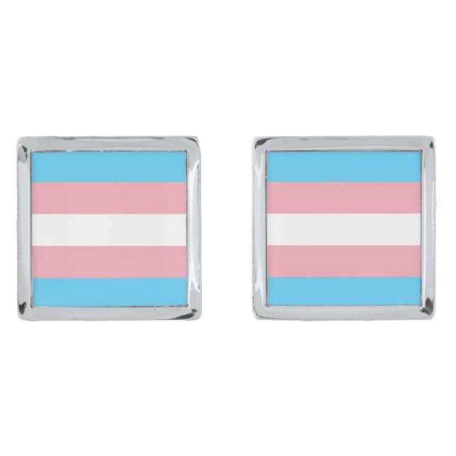 Transgender Pride Flag Cufflinks (Front)