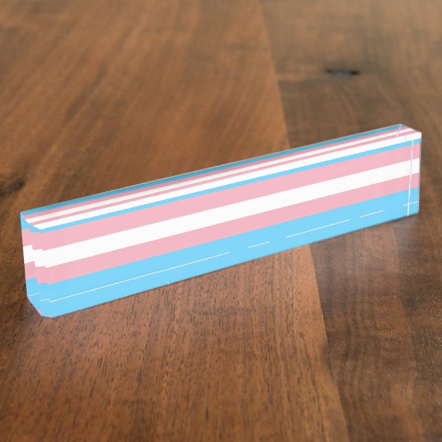Transgender Pride Flag Desk Name Plate (Side)