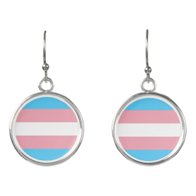 Transgender pride flag earrings (Front)