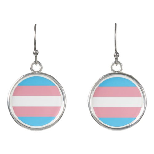 Transgender pride flag earrings