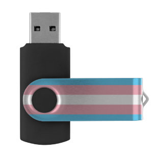Transgender pride flag flash drive