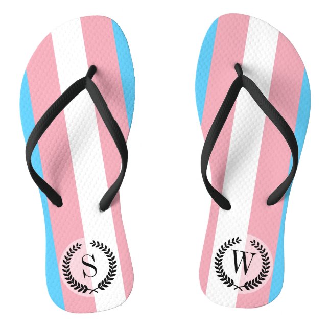 Transgender Pride Flag Flip Flops (Footbed)
