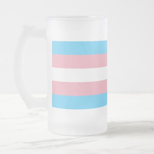 Transgender Pride Flag Frosted Glass Beer Mug