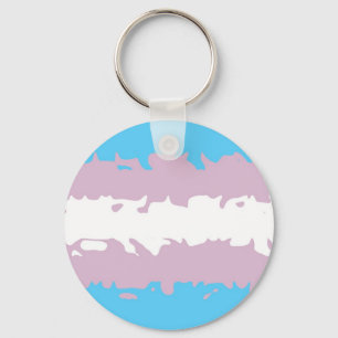 Transgender Pride Flag (Fuzzy) Keychain