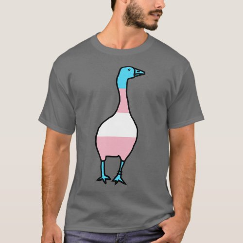 Transgender Pride Flag Goose T_Shirt