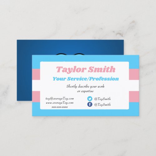 Transgender Pride flag  heart Business Card