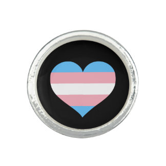 Transgender Pride Flag Heart Motif Trans Pride Ring