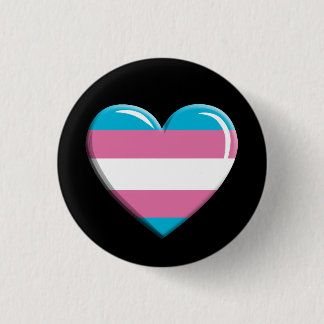 Transgender Pride Flag Heart Shaped Button