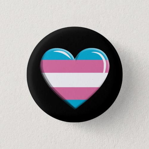 Transgender Pride Flag Heart Shaped Button