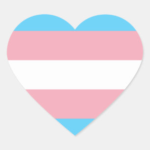 Transgender Pride Flag Heart Sticker