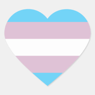 Transgender Pride Flag Heart Sticker