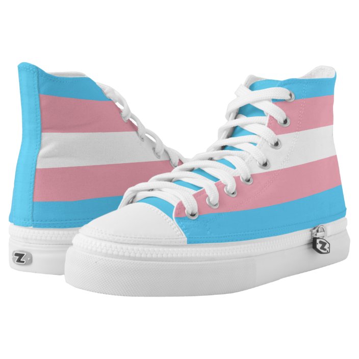 Transgender pride flag High Top Shoes 