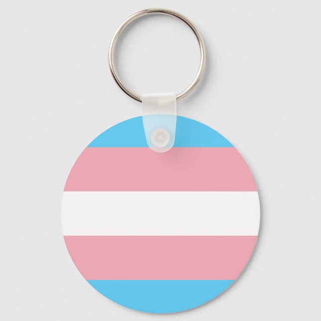 Transgender Pride Flag Keychain (Front)