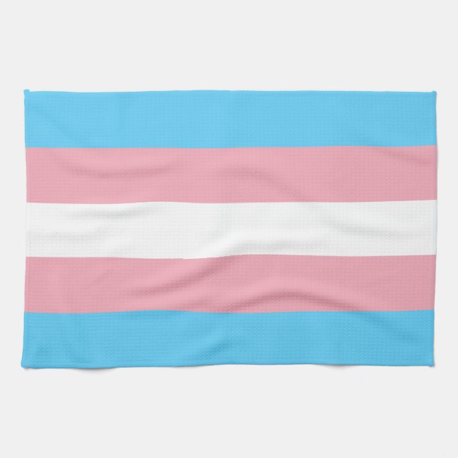 Transgender Pride Flag Kitchen Towel (Horizontal)