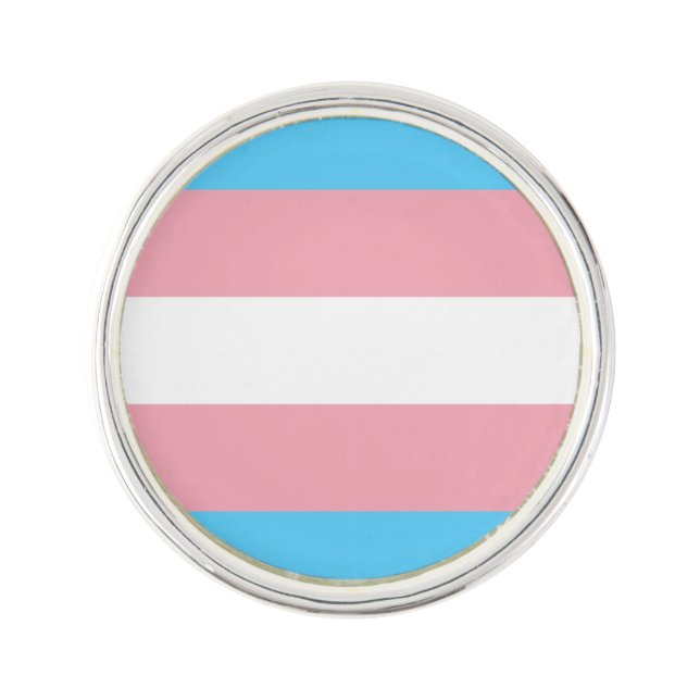 Transgender pride flag  Lapel Pin (Front)
