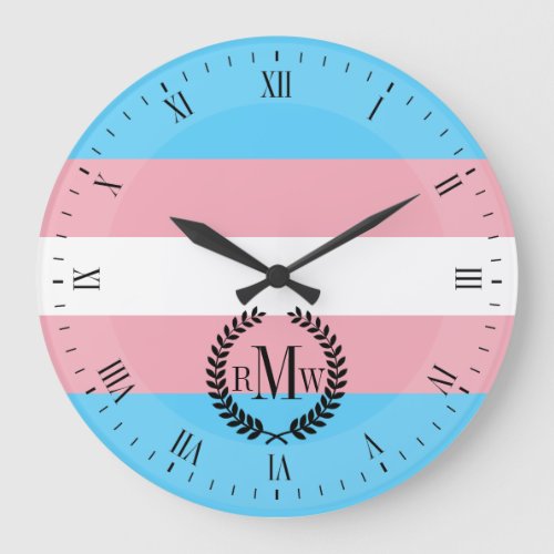 Transgender Pride Flag Large Clock