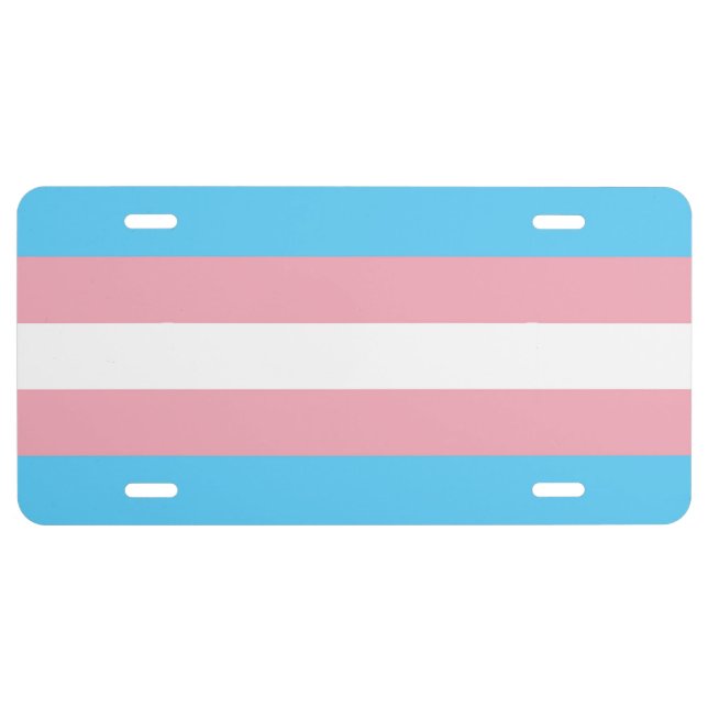 Transgender Pride Flag LGBT License Plate (Front)