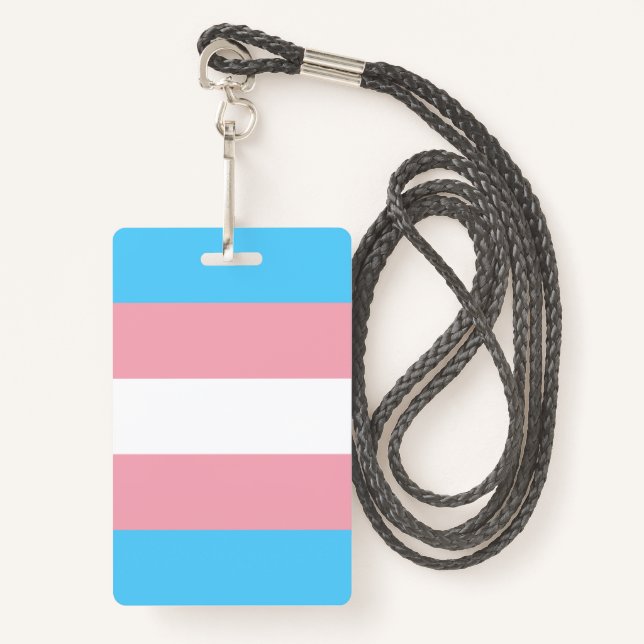 Transgender Pride Flag - LGBT Rainbow Badge (Front with Lanyard)
