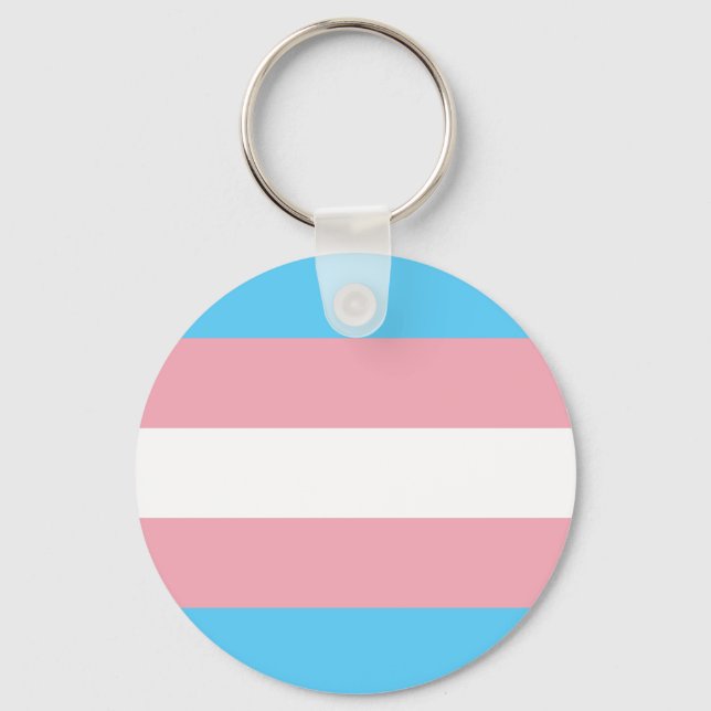 Transgender Pride Flag - LGBT Rainbow Keychain (Front)