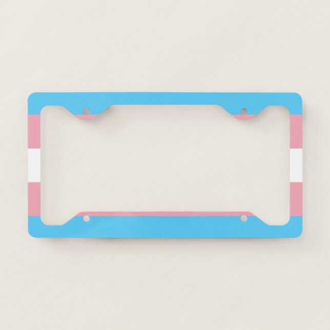 Transgender Pride Flag - LGBT Rainbow License Plate Frame (Front)