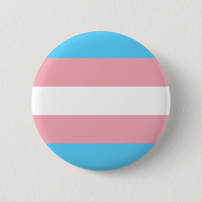 Transgender Pride Flag - LGBT Trans Rainbow Button (Front)