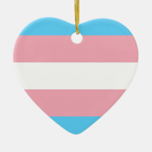 Transgender Pride Flag - LGBT Trans Rainbow Ceramic Ornament