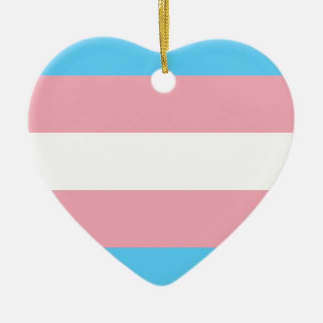 Transgender Pride Flag - LGBT Trans Rainbow Ceramic Ornament (Front)